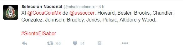 #UnoADos - alineación-usa