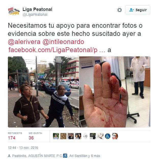 Automovilista ataca con bastón de seguridad a mujer en Patriotismo - ataque-1