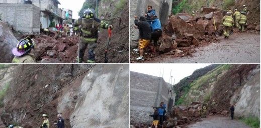 Desgaje de cerro daña dos casas en Iztapalapa