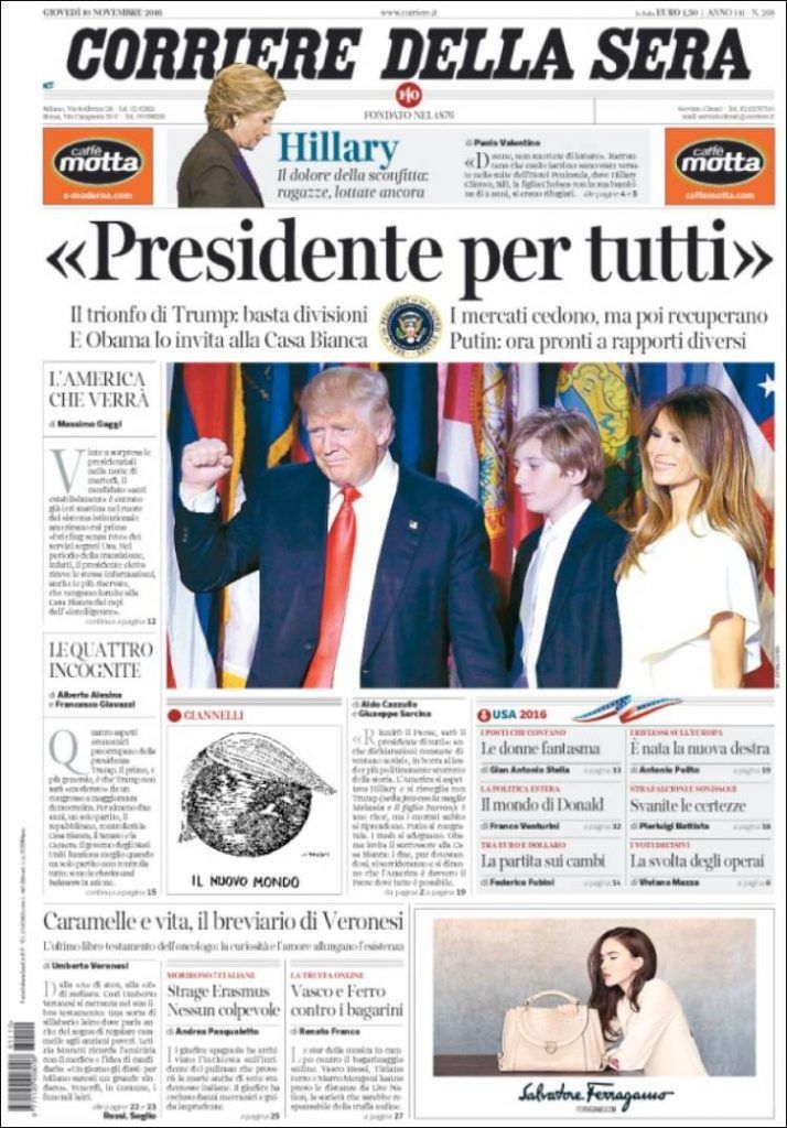 Prensa nacional e internacional reacciona a triunfo de Donald Trump - corre-de-la-serra-714x1024