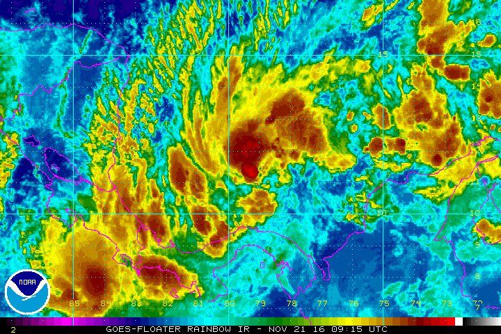 Depresión tropical 16 se intensifica a tormenta tropical 'Otto' - depresión-tropical-16