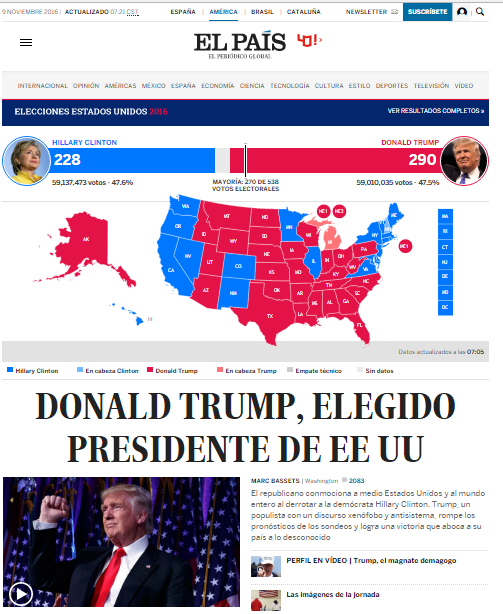 Así reaccionó el mundo a la victoria de Donald Trump - el-pais