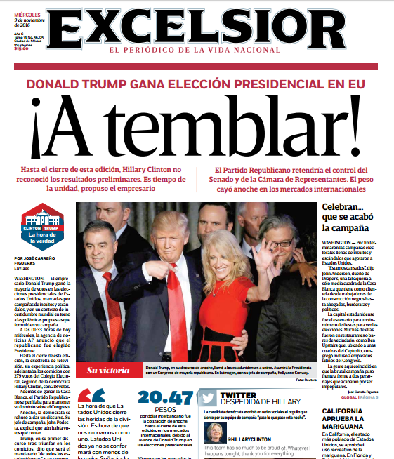 Así reaccionó el mundo a la victoria de Donald Trump - excélsior