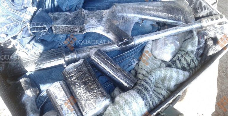 PF asegura fusil Barrett en autobús en la carretera Pátzcuaro-Morelia