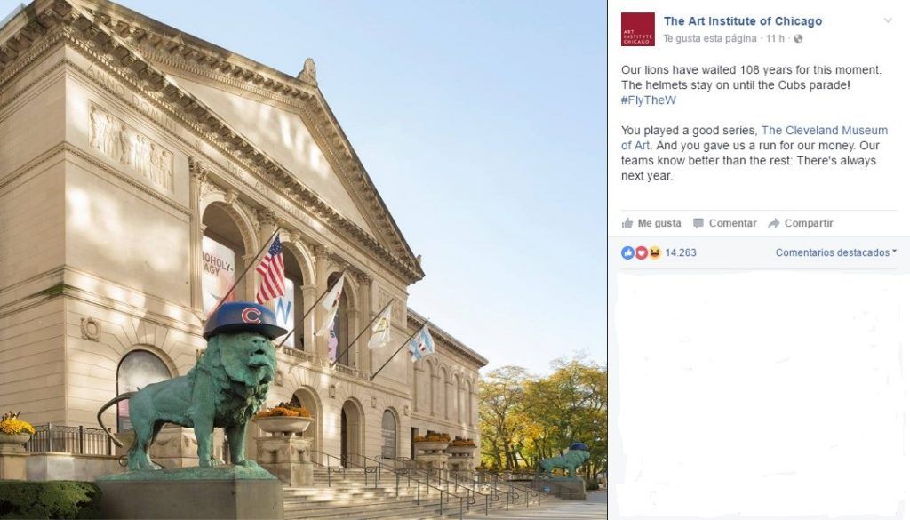 El Instituto de Artes de Chicago celebra el campeonato de los Cubs - instituto-de-chicago-cubs-1024x585