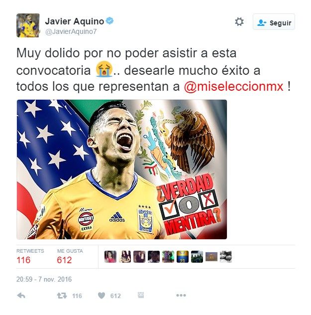 Lesión provoca baja de Javier Aquino de la Selección Mexicana - javier-aquino