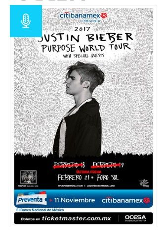 Justin Bieber anuncia tercera fecha en la Ciudad de México - justin-bieber