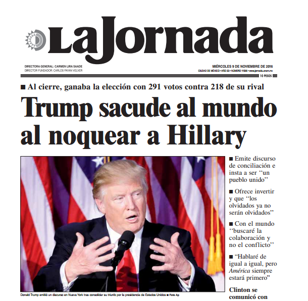 Así reaccionó el mundo a la victoria de Donald Trump - la-jornada