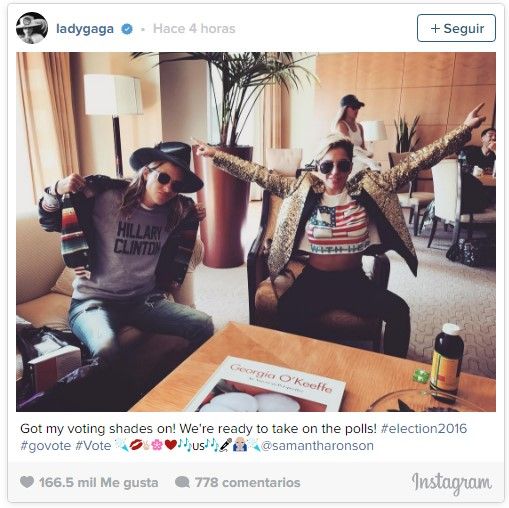 Los famosos en el día de la elección presidencial de EE.UU. - lady-gaga