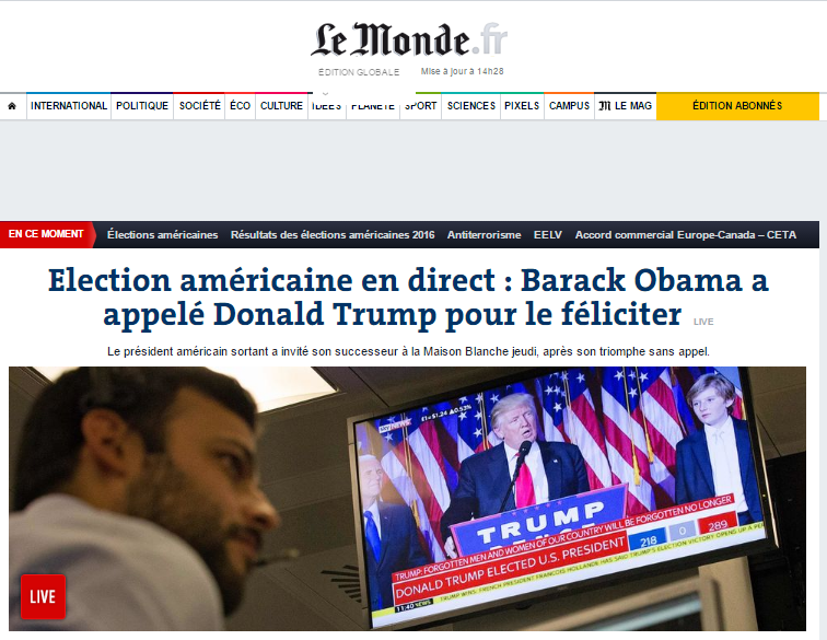 Así reaccionó el mundo a la victoria de Donald Trump - le-monde