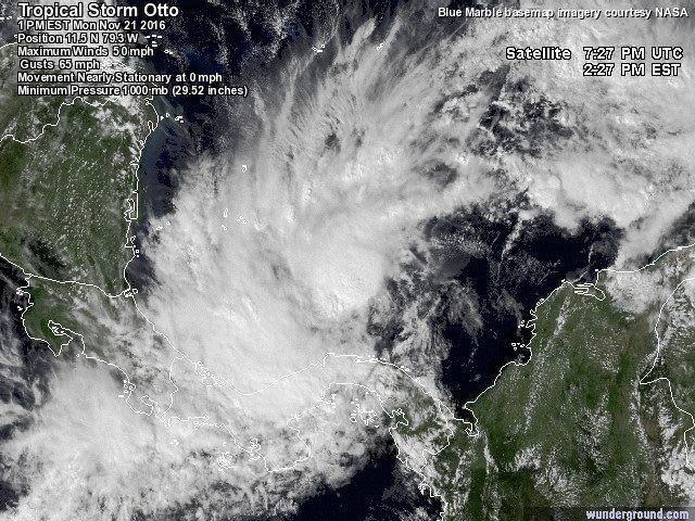 Advierten que tormenta tropical Otto podría convertirse en huracán