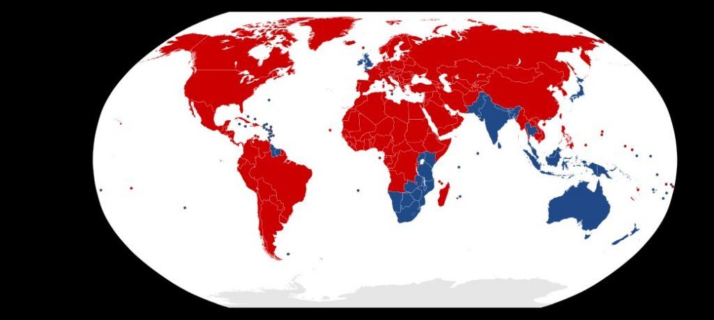¿Por qué hay países donde se conduce por la izquierda? - paises-manejan-izquierda-1024x460