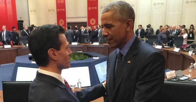 Primera reunión de Peña y Obama tras triunfo de Trump