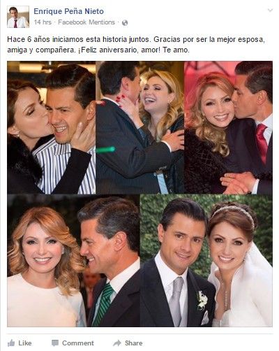 Peña Nieto agradece a Angélica Rivera por sus seis años de casados - peña-nieto-1