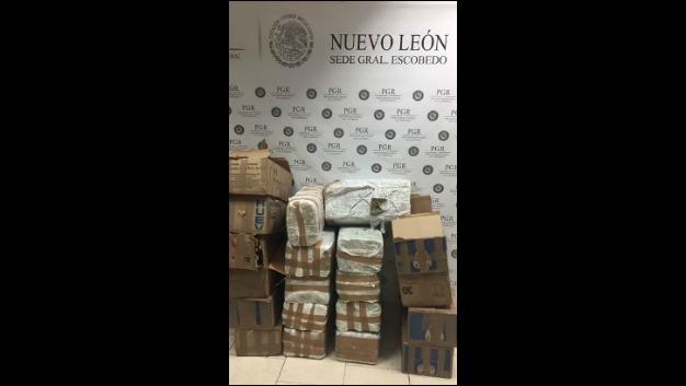 Aseguran 100 kilos de marihuana en una paquetería de Nuevo León