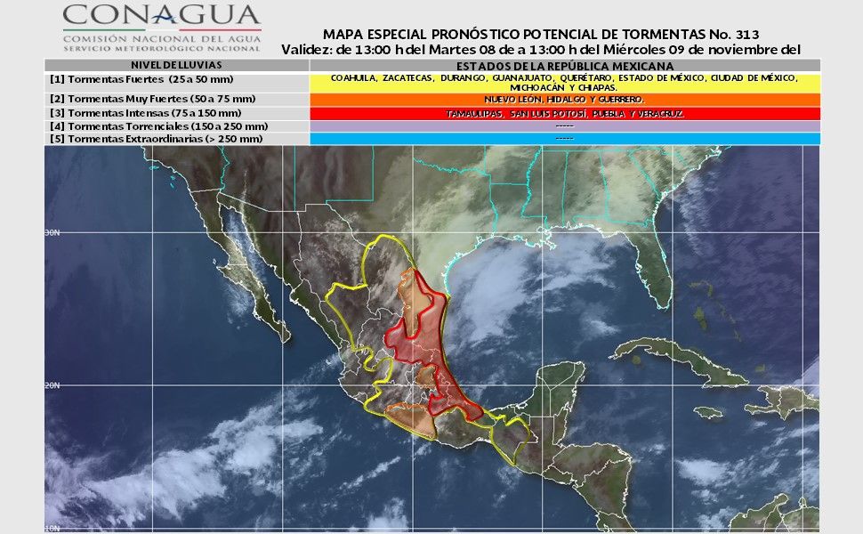 Tormentas intensas impactarán la mayor parte del país - potencial_tormentas-1