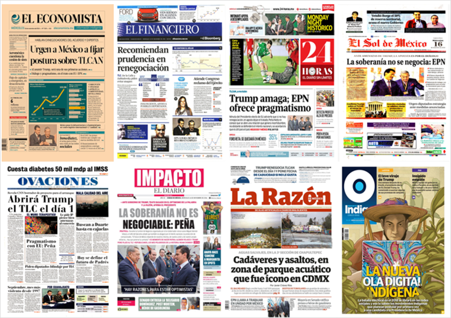 Trump continúa acaparando las primeras planas de México y el mundo - primeras-planas-16-nov-2