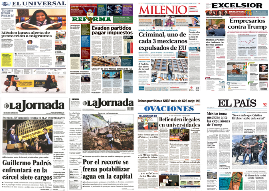 Trump, Padrés y Obama en las primeras planas de México y el mundo