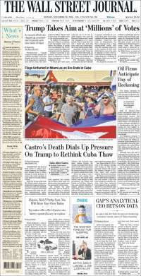 Fidel Castro y EPN en las primeras planas de México y el mundo - primeras-planas-28-nov-twsj