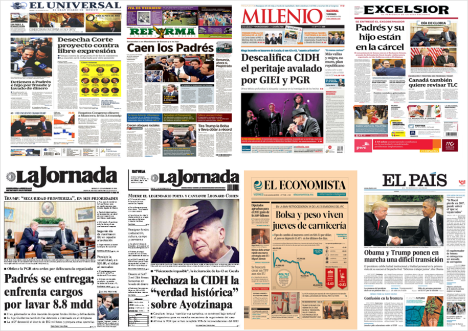 Padrés, Trump y Obama en las primeras planas de México y el mundo - primeras-planas-nov-11