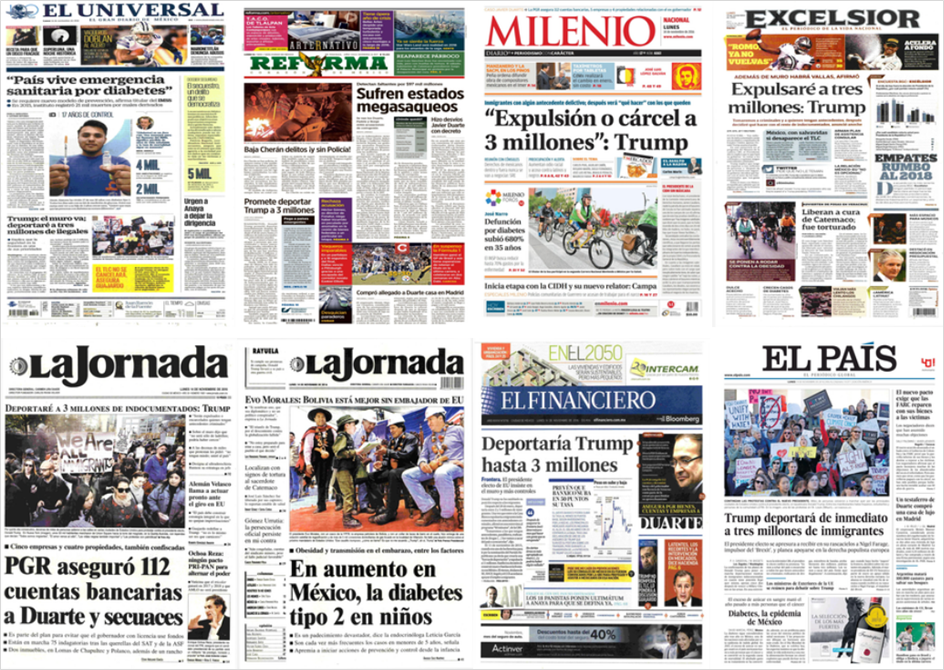 Trump, Duarte y la diabetes acaparan las primeras planas en México y el mundo