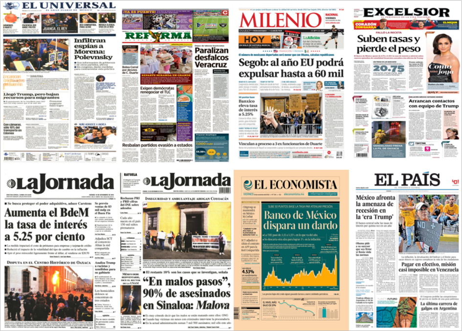 Banxico, Obama y Merkel en las primeras planas de México y el mundo