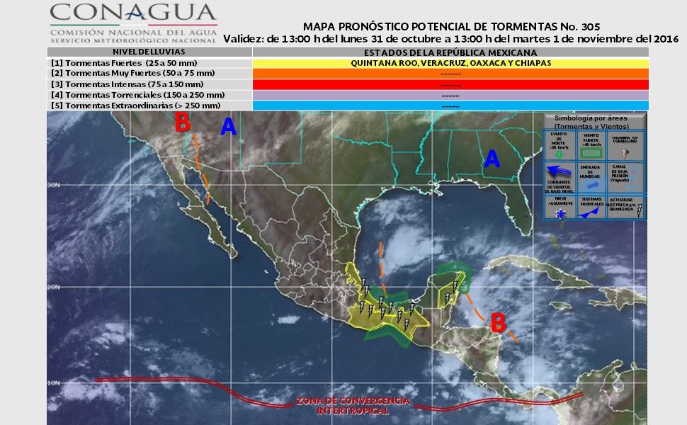 Tormentas fuertes afectarán el este y sureste del país - pronostico-0111-2