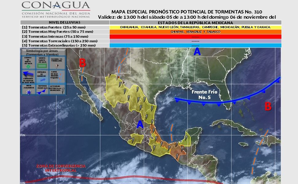 Continuarán las tormentas fuertes en el norte y oriente del país - pronostico-06112