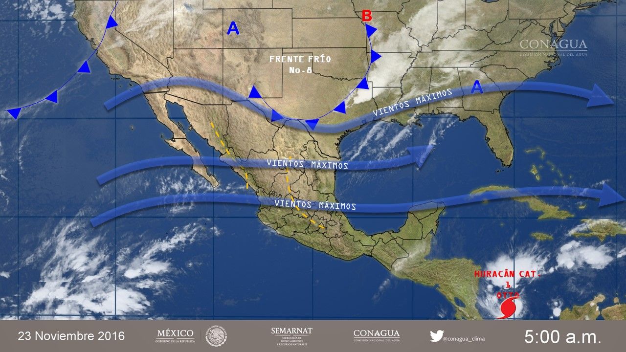 Frente frío 8 mantendrá las bajas temperaturas en todo el país - pronostico23112