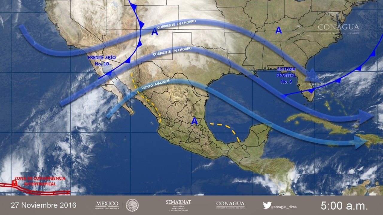 Frente frío 10 mantendrá bajas temperaturas en gran parte del país - prronostico-2711-2
