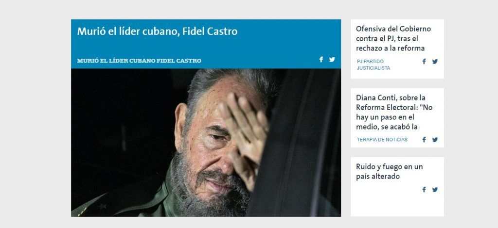 Reacciones a la muerte de Fidel Castro de la prensa internacional - reacciones-la-nación-1024x470