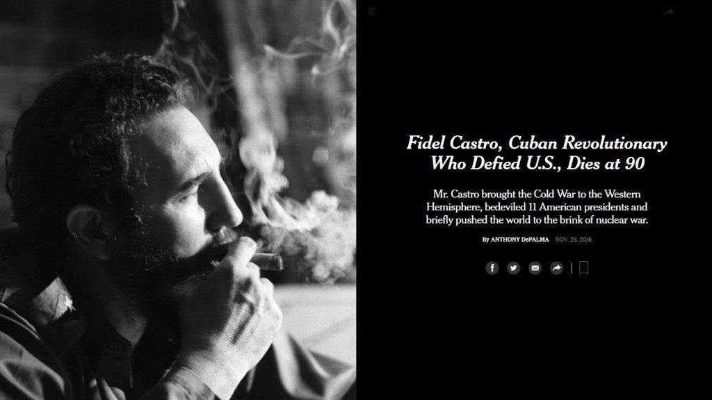 Reacciones a la muerte de Fidel Castro de la prensa internacional - reacciones-nyt-1024x576