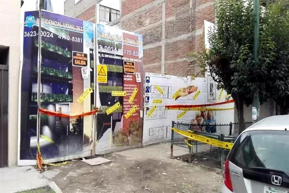 Socavón en construcción de la Narvarte