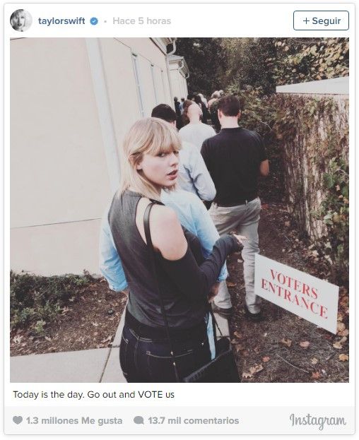 Los famosos en el día de la elección presidencial de EE.UU. - taylor-swift-1