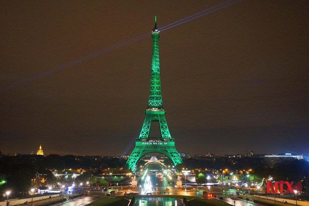 Alumbran de verde la Torre Eiffel en honor al Acuerdo de París - torre-eiffel-ntx-1024x681