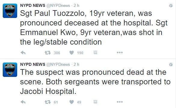 Enfrentamiento en Nueva York deja un policía muerto - tuits-nypd