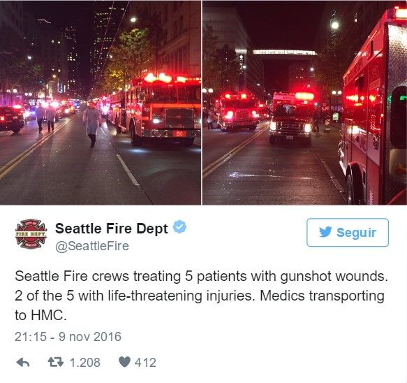 Tiroteo en Seattle deja cinco heridos - tuits-seattle-bombero