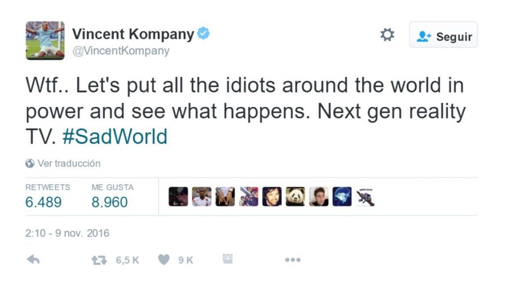 Deportistas reaccionan al triunfo de Trump - vicent-kompany-1024x582