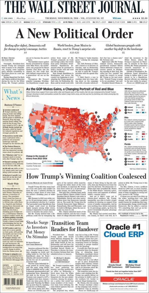 Prensa nacional e internacional reacciona a triunfo de Donald Trump - wall-street-jpurnal-524x1024