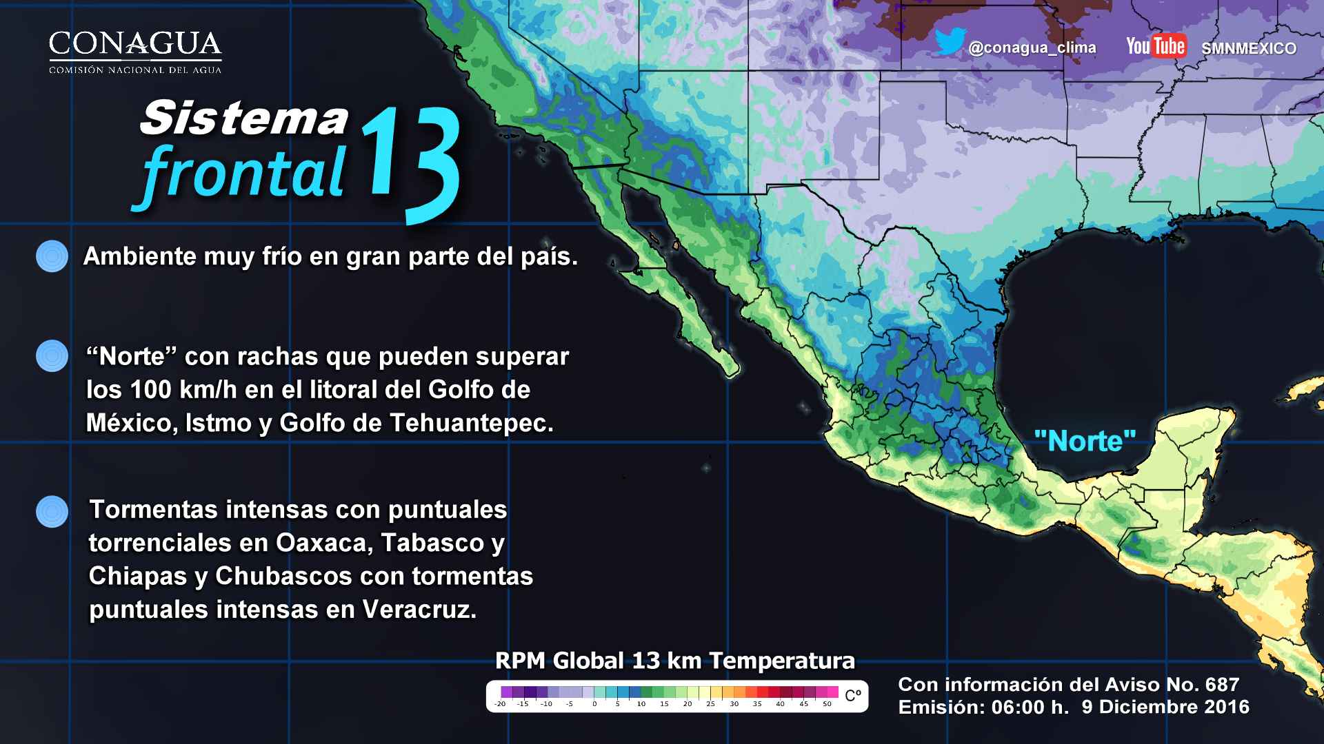Se pronostican tormentas y bajas temperaturas en gran parte del país - 0912