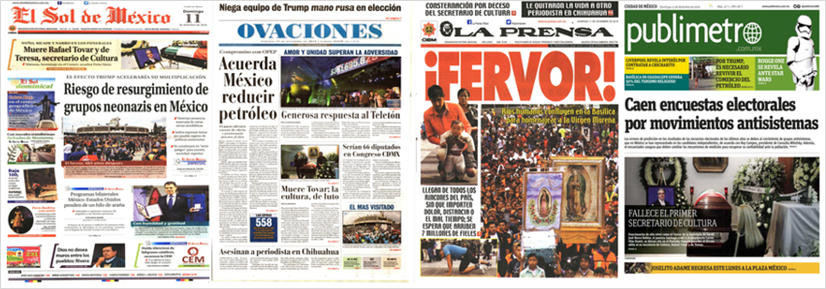 El petróleo y la muerte de Tovar y de Teresa en las primeras planas - 13-1