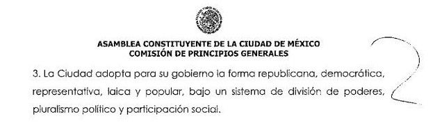 Aprueban primeros tres artículos de la Constitución de la Ciudad de México - ARTÍCULO-3