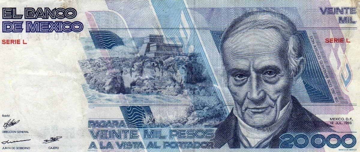 Personajes en los billetes de México - Billete-20000-pesos-andres-quintana-roo