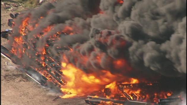 Fuerte incendio en Fort Bend, Texas