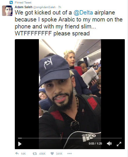 Expulsan a pasajero de avión de Delta por hablar árabe - adam-saleh