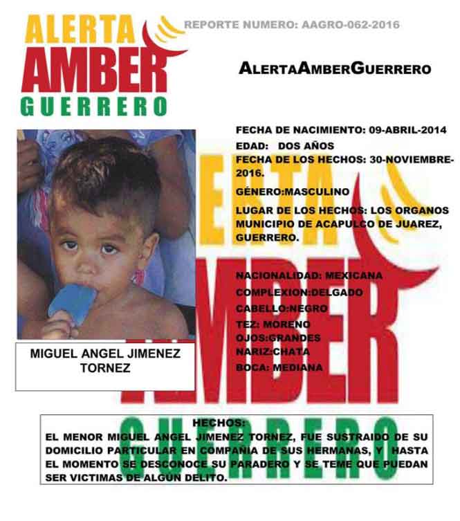 Secuestran a  4 niños en Guerrero - alerta-amber-1