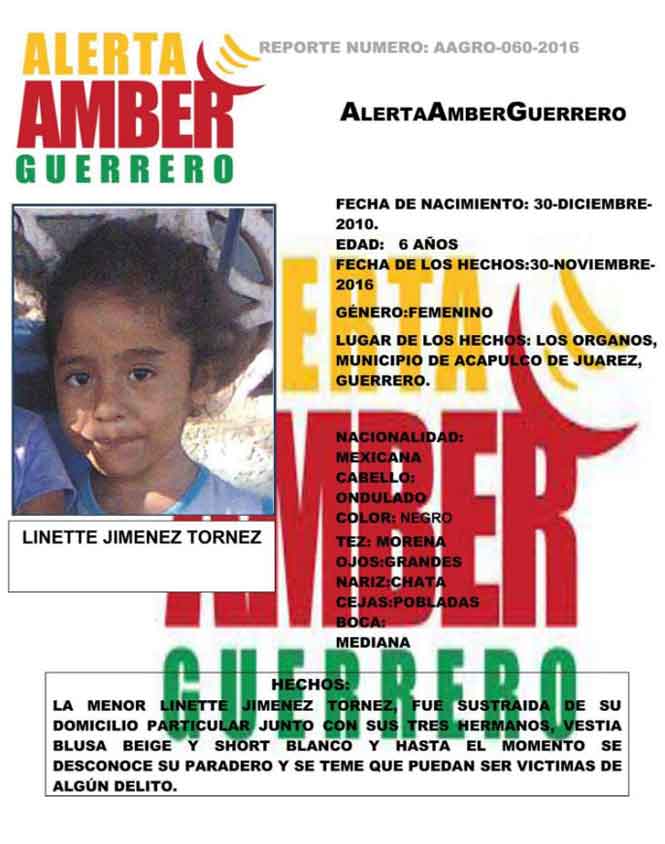 Secuestran a  4 niños en Guerrero - alerta-amber-3