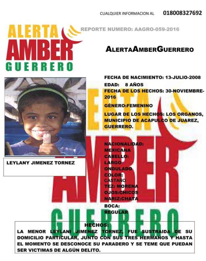 Secuestran a  4 niños en Guerrero - alerta-amber-4