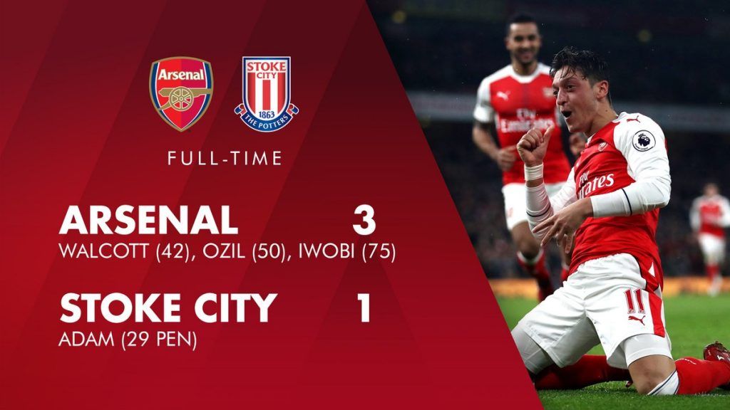 Arsenal gana y comparte la cima general con el Chelsea en la Liga Premier - arsenal-stoke-city-2-1024x576
