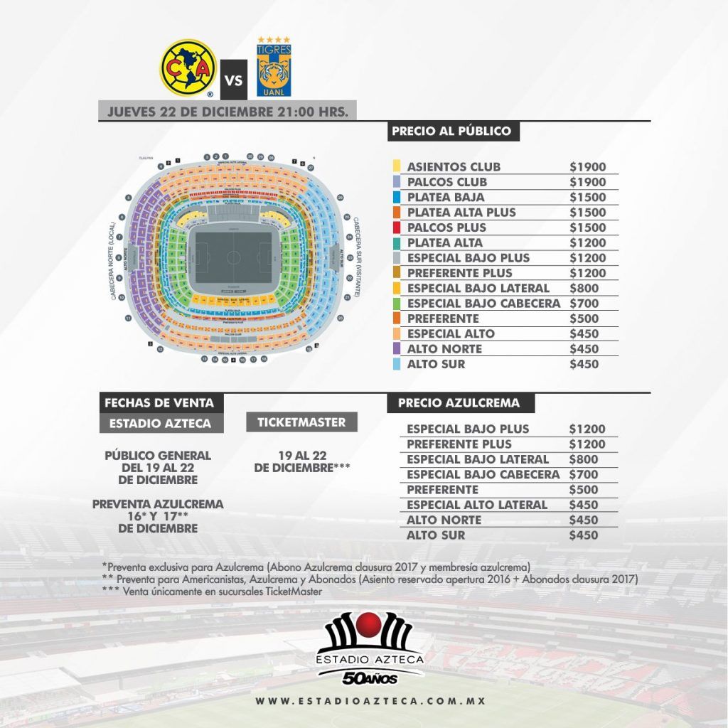 ¿Cuánto cuestan los boletos para la final América vs Tigres? - boletos-estadio-Azteca-1024x1024